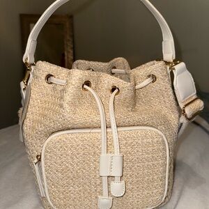 Elegant Cream Woven Tote Bag